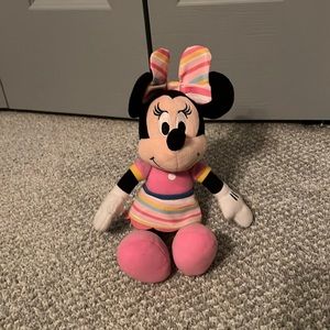 Small, Minnie Mouse stuffed animal.